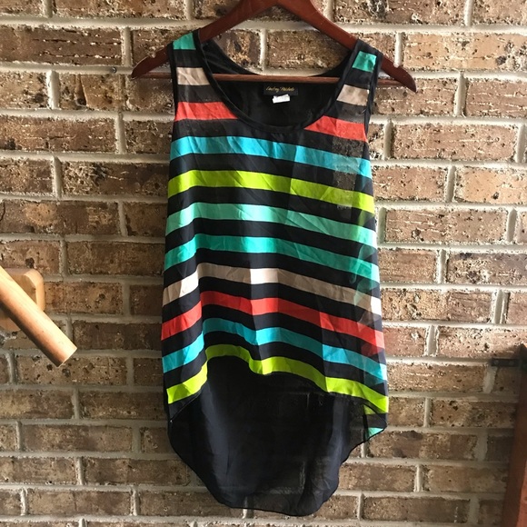 Lindsey Michelle Y2K Striped Tank Top - Picture 1 of 5